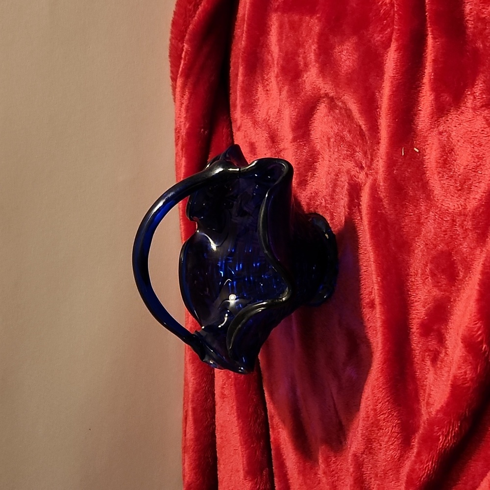 Blue glass basket